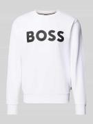 BOSS Sweatshirt mit Label-Print Modell 'Soleri' in Weiss, Größe XL