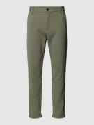 Lindbergh Slim Fit Stoffhose mit Eingrifftaschen in Oliv, Größe XL