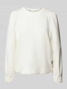 Marc Cain Sweatshirt mit Rundhalsausschnitt in Offwhite, Größe 34