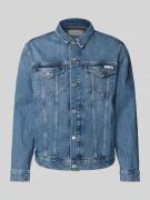 Calvin Klein Jeans Jeansjacke mit Label-Patch in Jeansblau, Größe L