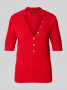 More & More Strickshirt mit Reverskragen in Rot, Größe 34
