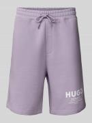 Hugo Blue Shorts mit Allover-Muster in Flieder, Größe L