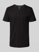 Christian Berg Men T-Shirt mit V-Ausschnitt in Black, Größe XL
