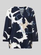 Tom Tailor Loose Fit Kurzarmbluse aus reiner Viskose mit Allover-Muste...