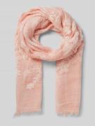 Fraas Tuch mit flroalem Stitching und Fransen in Rose, Größe 1