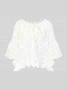 Apricot Relaxed Fit Bluse mit Strukturmuster in Offwhite, Größe XS