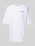 Review T-Shirt mit Label-Print in Weiss, Größe L