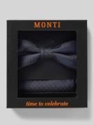 Monti Set aus Fliege und Einstecktuch aus reiner Seide in Dunkelblau, ...