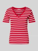 Tommy Hilfiger Slim Fit T-Shirt mit V-Ausschnitt Modell 'CODY' in Rot,...