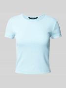 Vero Moda Regular Fit T-Shirt in Rippoptik Modell 'CHLOE' in Hellblau,...