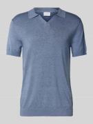 Lindbergh Slim Fit Poloshirt mit V-Ausschnitt Modell 'Ecovero' in Rauc...