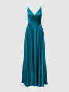 Mascara Abendkleid mit Raffungen in Petrol, Größe 38