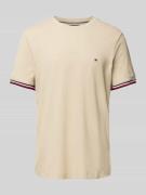 Tommy Hilfiger T-Shirt mit Label-Stitching in Beige, Größe L