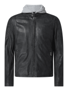 Gipsy Lederjacke mit abnehmbarer Kapuze Modell 'Rylo' in Anthrazit, Gr...