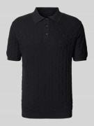 MCNEAL Slim Fit Poloshirt aus reiner Baumwolle in Black, Größe L