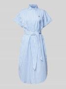 Polo Ralph Lauren Hemdblusenkleid in Midilänge in Blau, Größe M