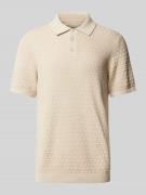 MCNEAL Regular Fit Poloshirt mit Strukturmuster in Beige, Größe XL