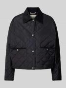 Marc O'Polo Boxy Fit Steppjacke mit Cord-Kragen in Marine, Größe 42