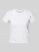 Review T-Shirt mit Ziersteinbesatz in Weiss, Größe L