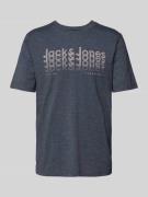 Jack & Jones T-Shirt mit Label-Print Modell 'TEX' in Marine, Größe L