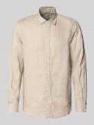 Scotch & Soda Regular Fit Leinenhemd mit Kentkragen in Sand, Größe L