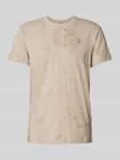 G-Star Raw T-Shirt mit Label-Stitching in Beige, Größe L