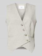 YAS Weste mit Leinen-Anteil Modell 'RIU' in Hellgrau, Größe 34
