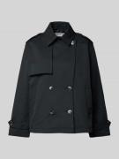 Jake*s Casual Trenchcoat mit Leistentaschen in Black, Größe 34