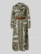 ZABAIONE Midikleid mit Taillengürtel in Oliv, Größe XXL