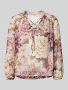 ZABAIONE Regular Fit Bluse mit V-Ausschnitt in Hellrosa, Größe L