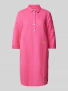 Frieda & Freddies Knielanges Leinenkleid mit Label-Stitching in Pink, ...