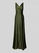 TROYDEN COLLECTION Abendkleid in Wickel-Optik in Oliv, Größe 32