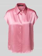 Luisa Cerano Regular Fit Seidenbluse mit Kappärmeln in Pink, Größe 36