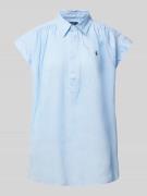 Polo Ralph Lauren Leinenbluse mit Label-Stitching in Hellblau, Größe L