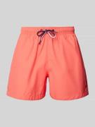 MCNEAL Relaxed Fit Badeshorts mit Logo-Stitching in Hellrot, Größe M