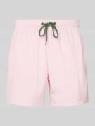 MCNEAL Relaxed Fit Badeshorts mit Logo-Stitching in Hellrosa, Größe L