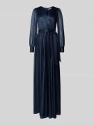 Christian Berg Cocktail Wickelkleid mit V-Ausschnitt in schimmernder O...