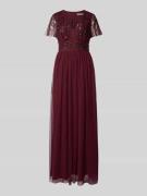 Christian Berg Cocktail Abendkleid mit Paillettenbesatz in Kirsche Mel...