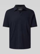 Marc O'Polo Regular Fit Poloshirt aus Baumwoll-Leinen-Mix in Marine, G...