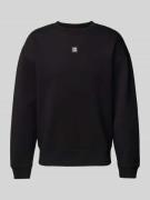 HUGO Sweatshirt mit gerippten Abschlüssen Modell 'Dettil' in Black, Gr...