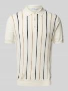 Manuel Ritz Regular Fit Poloshirt mit Logo-Stitching in Offwhite, Größ...