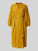 Seidensticker Midikleid aus Baumwoll-Leinen-Mix in Senf, Größe 38