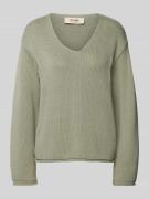 MOS MOSH Strickpullover mit V-Ausschnitt Modell 'BINE' in Oliv, Größe ...