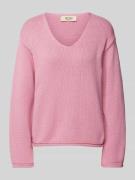 MOS MOSH Strickpullover mit V-Ausschnitt Modell 'BINE' in Rosa, Größe ...