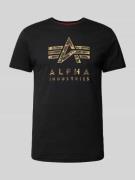 Alpha Industries T-Shirt mit Label-Print in Black, Größe L