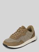 BOSS Sneaker aus Leder-Mix Modell 'Titanium Runn' in Oliv, Größe 41