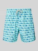 MC2 Saint Barth Regular Fit Badeshorts mit Leistentasche in Blau, Größ...