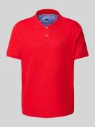 Fynch-Hatton Regular Fit Poloshirt mit Logo-Stitching in Rot, Größe S