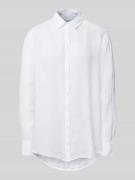 0039 Italy Regular Fit Leinenhemdbluse mit durchgehender Knopfleiste i...