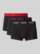 HUGO Trunks mit elastischem Label-Bund im 3er-Pack in Black, Größe S